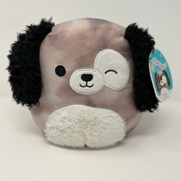 Original Squishmallows Zerdan Dog Fuzzy Ears 8" Plush Marbled Brown Gray Winking - Picture 16 of 16